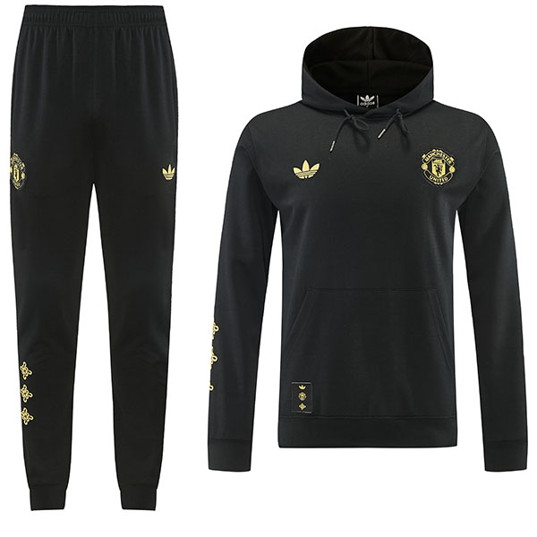 Manchester united hoodie jacket mens all black training tracksuit 2026-2027